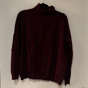 H&M Women's Burgundy mock neck Sweater